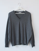 v neck loose knit top