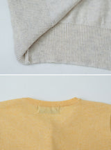 Cashmere Motif Basic Round Knit Cardigan (10color)