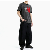 Essential Standard Short Sleeve Ringer T-shirt Red Heart Charcoal