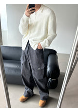 [Unisex] アンゴラカラニットジップアップ(6color)