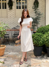 Opil Balloon Sleeve Linen Long One Piece