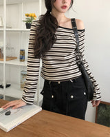 ポーチマルチボーダーワンショルダーロングスリーブ