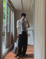 ソベンリネンツータックバンディングパンツ