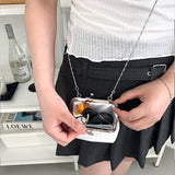 ピュアホワイトリボンフレームミニバッグ (handmade bag)