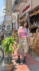 Beauty pink strap sleeveless t-shirt