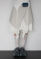 SLANT LAYERED MIDI SKIRT