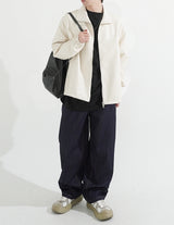 オーバーフィットマキシ丈ピンタックワイドローデニムパンツ