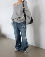 Punching Half Moon Round Shoulder Bag