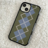 CLASSIC ARGYLE GLASS BUMPER CASE_KHAKI