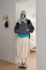 CORDUROY BUCKLE WRAP SKIRT
