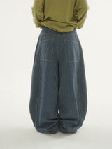 Grain stripe denim pants -2C