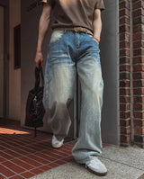 Exing Fading ウォッシングデニムパンツ
