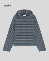 (UNISEX) Multi Stripe Hood Long Sleeve