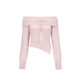 COTTON CANDY OFF-SHOULDER KNIT [PINK]
