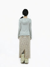 HOODIE WARMER CARDIGAN (LIGHT-GRAY)