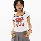 PEACE クロップtシャツ
