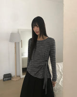 ノリンツイストラウンドダイアゴナル長袖Tシャツ