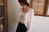 Open sheer blouse_ivory