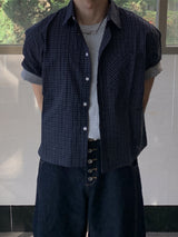 Malo Crop Check Short Sleeve Shirt