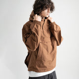 Nylon RIB Pullover Jacket - CAMEL