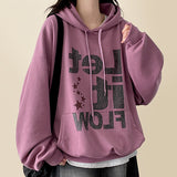 Rear Let It Flow Crack Lettering Overfit Hoodie