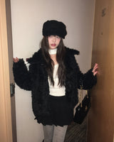 レオンカラーキルトファーハーフジャケット