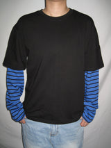 ストライプレイヤードロングスリーブTシャツ (3c)