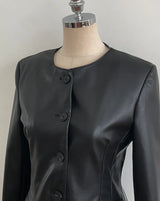 Arc Round Leather Jacket