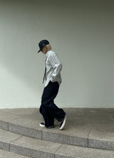  Curved stitch denim pants