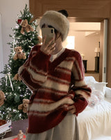 Poening Brush Stripe V-Neck Knit