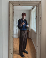 Melo Belted Two-Tuck Wide Slacks