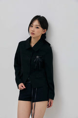 SWAN CROP JACKET / BLACK