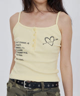CONY HEART GRAPHIC RIB TANK TOP / BUTTER YELLOW