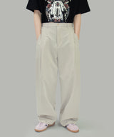 Marv Linen Two-Tuck Wide Slacks