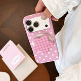 Pink Polka Dot Star Magnetic Stand Case