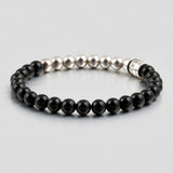 C22SVB-1012 Onyx gemstone metal decoration bracelet 6mm