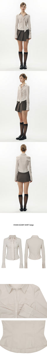 VIVIAN SCARF SHIRT beige
