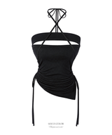 Belin Cross Halter Shirring Top (2color) 