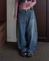 Stud denim pants