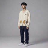 Ivory Argyle Cardigan
