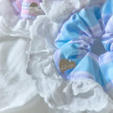Lace scrunchie_sky