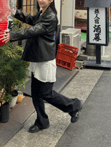 405 スリットブーツカットワイドデニムパンツ