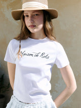 MAISON DE ROLA レタリング Tシャツ ホワイト
