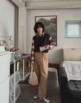 Cent Reverse Pintuck Cotton Pants