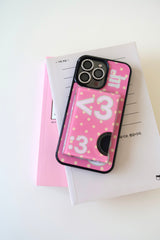 [MADE] Number 3 emoji case + card slot (Pink drink)