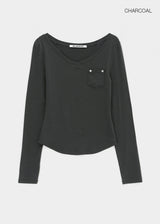 [MADE] Higg Pocket V-Neck Long-Sleeve Tee
