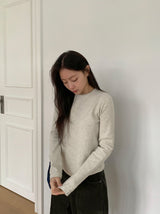 Higet Peach Fuzz Color Basic Long Sleeve Tee