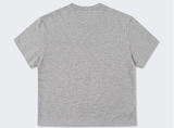 スラブヘンリーネッククロップTシャツ メランジ