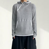 Etsu Diagonal Zipper Color-Blocked Hoodie (5 colors)