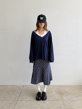 zigzag pattern midi skirt 
